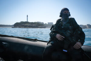 France, Biarritz, 2019-08-25. Raid special police forces in Biarritz for G7 international summit. Photograph by Fred MAR