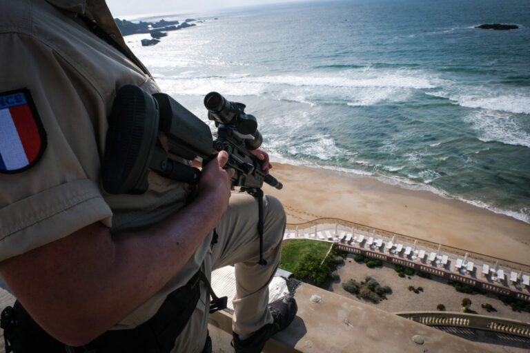 France, Biarritz, 2019-08-25. Raid special police forces in Biarritz for G7 international summit. Photograph by Fred MAR