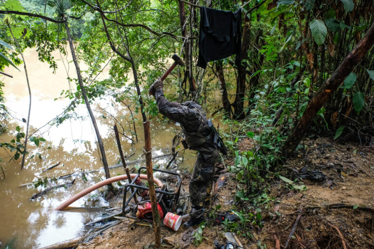 France, Maripasoula, 2018-12-20. In French Guyana, illegal gold mining has been thriving for decades. Fuelled by clandes