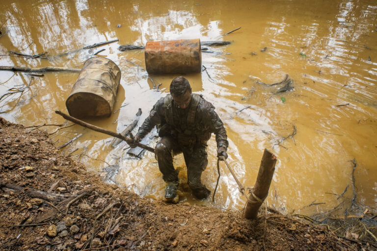 France, Maripasoula, 2018-12-20. In French Guyana, illegal gold mining has been thriving for decades. Fuelled by clandes