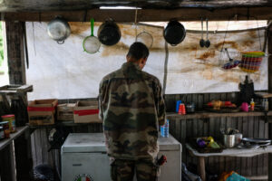 France, Maripasoula, 2018-12-20. French soldiers based in french Guyana againt illegal gold mining, a criminal enterpris
