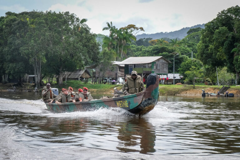 France, Maripasoula, 2018-12-20. French soldiers based in french Guyana againt illegal gold mining, a criminal enterpris