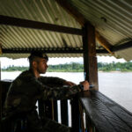 France, Maripasoula, 2018-12-20. French soldiers based in french Guyana againt illegal gold mining, a criminal enterpris