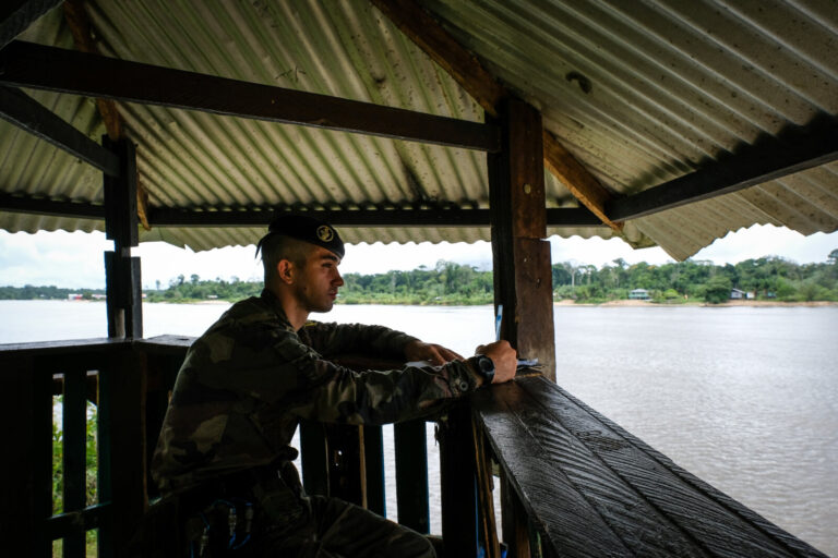 France, Maripasoula, 2018-12-20. French soldiers based in french Guyana againt illegal gold mining, a criminal enterpris