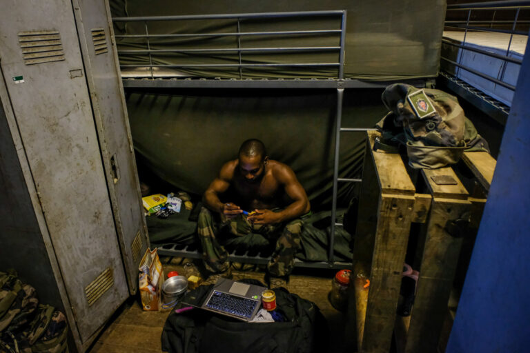France, Maripasoula, 2018-12-20. French soldiers based in french Guyana againt illegal gold mining, a criminal enterpris