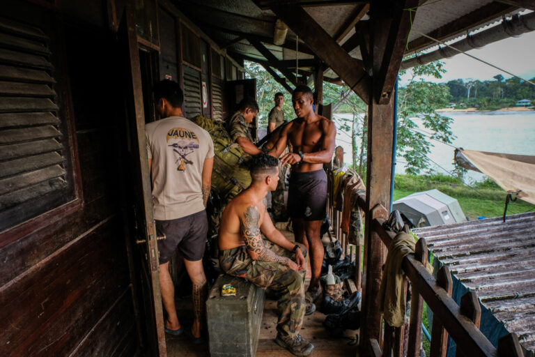 France, Maripasoula, 2018-12-20. French soldiers based in french Guyana againt illegal gold mining, a criminal enterpris