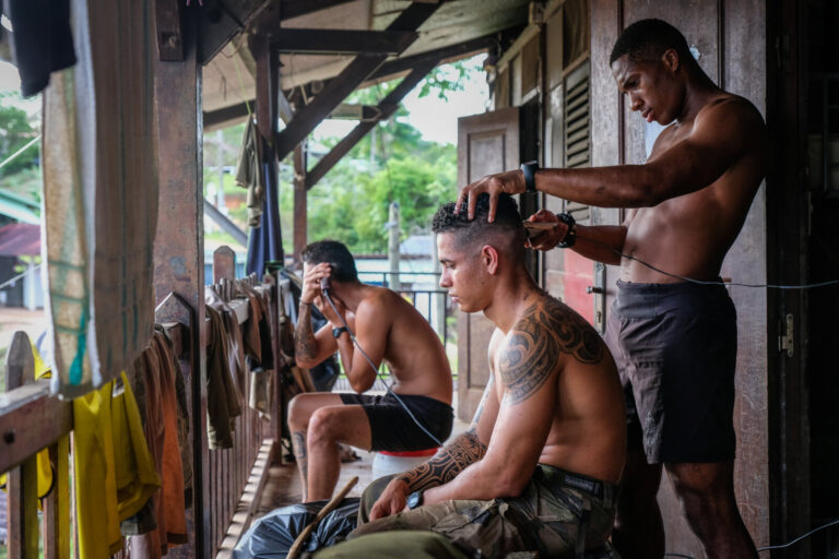 France, Maripasoula, 2018-12-20. French soldiers based in french Guyana againt illegal gold mining, a criminal enterpris
