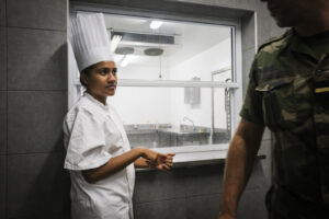 French Polynesia, Papeete, 2019-10-29. Portrait of Blanche, young Tahitian 22 years old and apprentice pastry chef in th