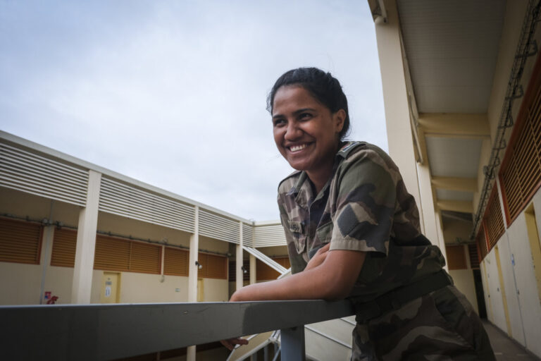 French Polynesia, Papeete, 2019-10-29. Portrait of Blanche, young Tahitian 22 years old and apprentice pastry chef in th