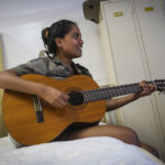 French Polynesia, Papeete, 2019-10-29. Portrait of Blanche, young Tahitian 22 years old and apprentice pastry chef in th