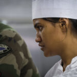 French Polynesia, Papeete, 2019-10-30. Portrait of Blanche, young Tahitian 22 years old and apprentice pastry chef in th