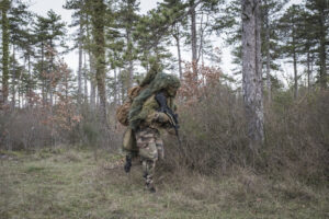 France, Castres, 2018-01-25. Elite sniper shooters from the 8th Marine Infantry Parachute Regiment are training in camou