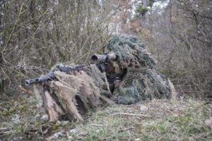 France, Castres, 2018-01-25. Elite sniper shooters from the 8th Marine Infantry Parachute Regiment are training in camou