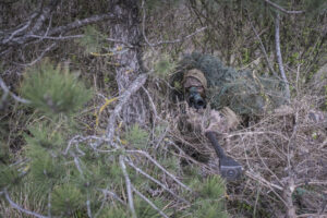France, Castres, 2018-01-25. Elite sniper shooters from the 8th Marine Infantry Parachute Regiment are training in camou