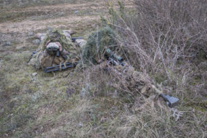 France, Castres, 2018-01-25. Elite sniper shooters from the 8th Marine Infantry Parachute Regiment are training in camou