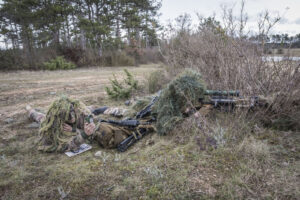 France, Castres, 2018-01-25. Elite sniper shooters from the 8th Marine Infantry Parachute Regiment are training in camou