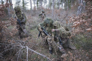 France, Castres, 2018-01-25. Elite sniper shooters from the 8th Marine Infantry Parachute Regiment are training in camou