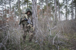 France, Castres, 2018-01-25. Elite sniper shooters from the 8th Marine Infantry Parachute Regiment are training in camou