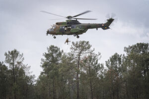 France, Bordeaux, 2023-03-30. Soldiers of the French special forces put on a show during the sofins show, on the militar