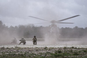 France, Bordeaux, 2023-03-30. Soldiers of the French special forces put on a show during the sofins show, on the militar