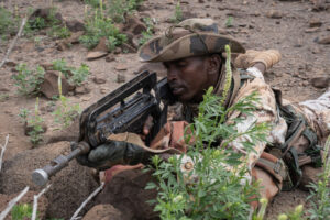 Djibouti, Djibouti, 2020-02-06. French military training into desert. Young officers learn how to survive and combat in 