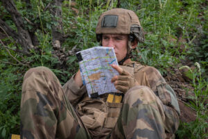 Djibouti, Djibouti, 2020-02-06. French military training into desert. Young officers learn how to survive and combat in 