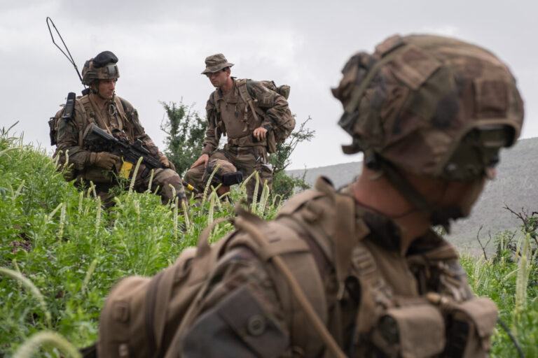 Djibouti, Djibouti, 2020-02-06. French military training into desert. Young officers learn how to survive and combat in 