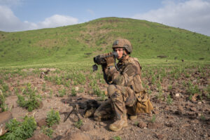 Djibouti, Djibouti, 2020-02-06. French military training into desert. Young officers learn how to survive and combat in 