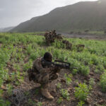Djibouti, Djibouti, 2020-02-06. French military training into desert. Young officers learn how to survive and combat in