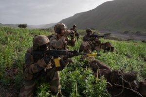 Djibouti, Djibouti, 2020-02-06. French military training into desert. Young officers learn how to survive and combat in 