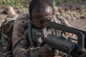 Djibouti, Djibouti, 2020-02-06. French military training into desert. Young officers learn how to survive and combat in 
