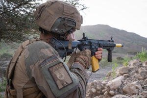 Djibouti, Djibouti, 2020-02-06. French military training into desert. Young officers learn how to survive and combat in 