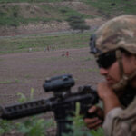 Djibouti, Djibouti, 2020-02-06. US soldiers from national guard airborne training with french soldiers in Djibouti deser