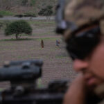 Djibouti, Djibouti, 2020-02-06. US soldiers from national guard airborne training with french soldiers in Djibouti deser