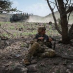 Djibouti, Djibouti, 2020-02-06. US soldiers from national guard airborne training with french soldiers in Djibouti deser