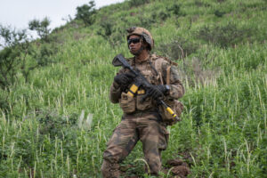Djibouti, Djibouti, 2020-02-06. French military training into desert. Young officers learn how to survive and combat in 