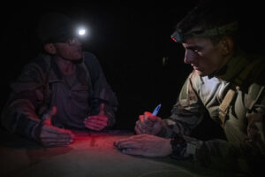 Djibouti, Djibouti, 2020-02-06. French military training into desert. Young officers learn how to survive and combat in