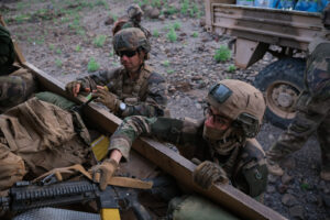 Djibouti, Djibouti, 2020-02-06. French military training into desert. Young officers learn how to survive and combat in 