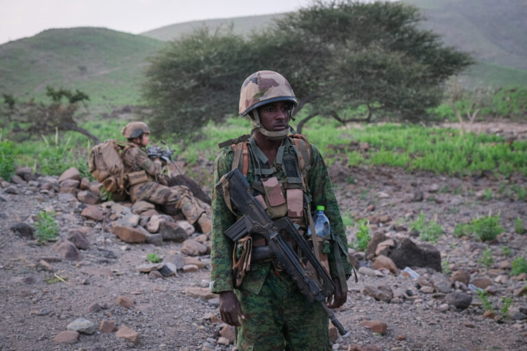 Djibouti, Djibouti, 2020-02-06. French military training into desert. Young officers learn how to survive and combat in 
