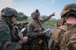 Djibouti, Djibouti, 2020-02-06. French military training into desert. Young officers learn how to survive and combat in 