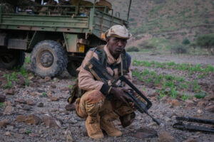 Djibouti, Djibouti, 2020-02-06. French military training into desert. Young officers learn how to survive and combat in 