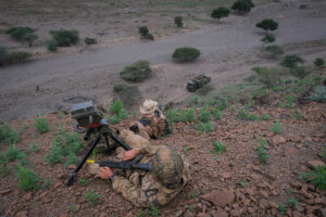 Djibouti, Djibouti, 2020-02-06. French military training into desert. Young officers learn how to survive and combat in 