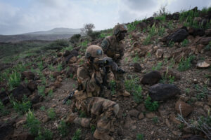 Djibouti, Djibouti, 2020-02-06. French military training into desert. Young officers learn how to survive and combat in 