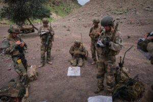 Djibouti, Djibouti, 2020-02-06. French military training into desert. Young officers learn how to survive and combat in 