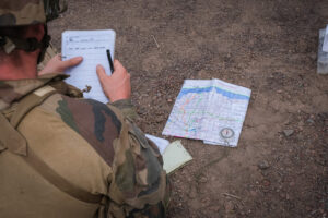 Djibouti, Djibouti, 2020-02-06. French military training into desert. Young officers learn how to survive and combat in 