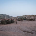 Djibouti, Djibouti, 2020-02-06. French military training into desert. Young officers learn how to survive and combat in