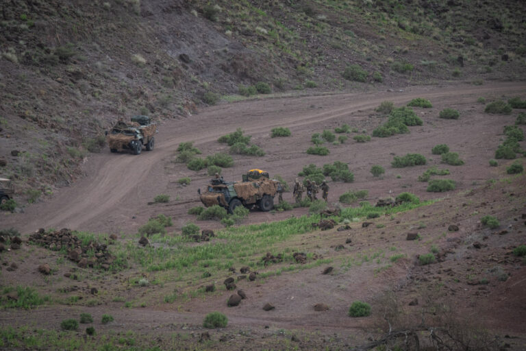 Djibouti, Djibouti, 2020-02-06. French military training into desert. Young officers learn how to survive and combat in 