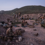 Djibouti, Djibouti, 2020-02-06. French military training into desert. Young officers learn how to survive and combat in