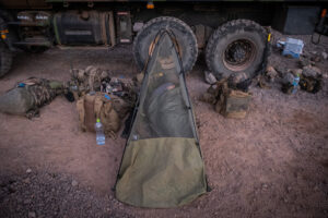 Djibouti, Djibouti, 2020-02-06. French military training into desert. Young officers learn how to survive and combat in 