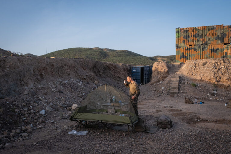 Djibouti, Djibouti, 2020-02-06. French military training into desert. Young officers learn how to survive and combat in 
